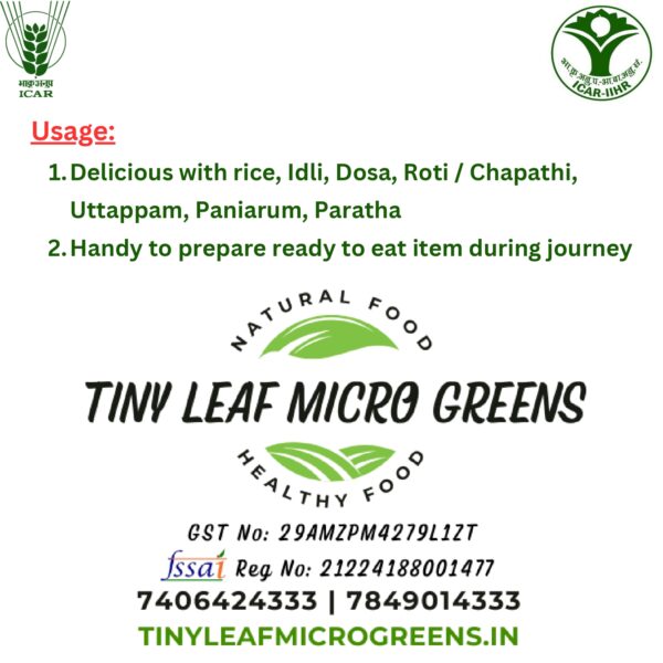 Mushroom Brahmi Leaf Chutney Powder 20 Grams - Image 2